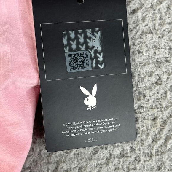 Playboy x Missguided Bodysuit Womens Medium Pink Logo Streetwear - Picture 5 of 13